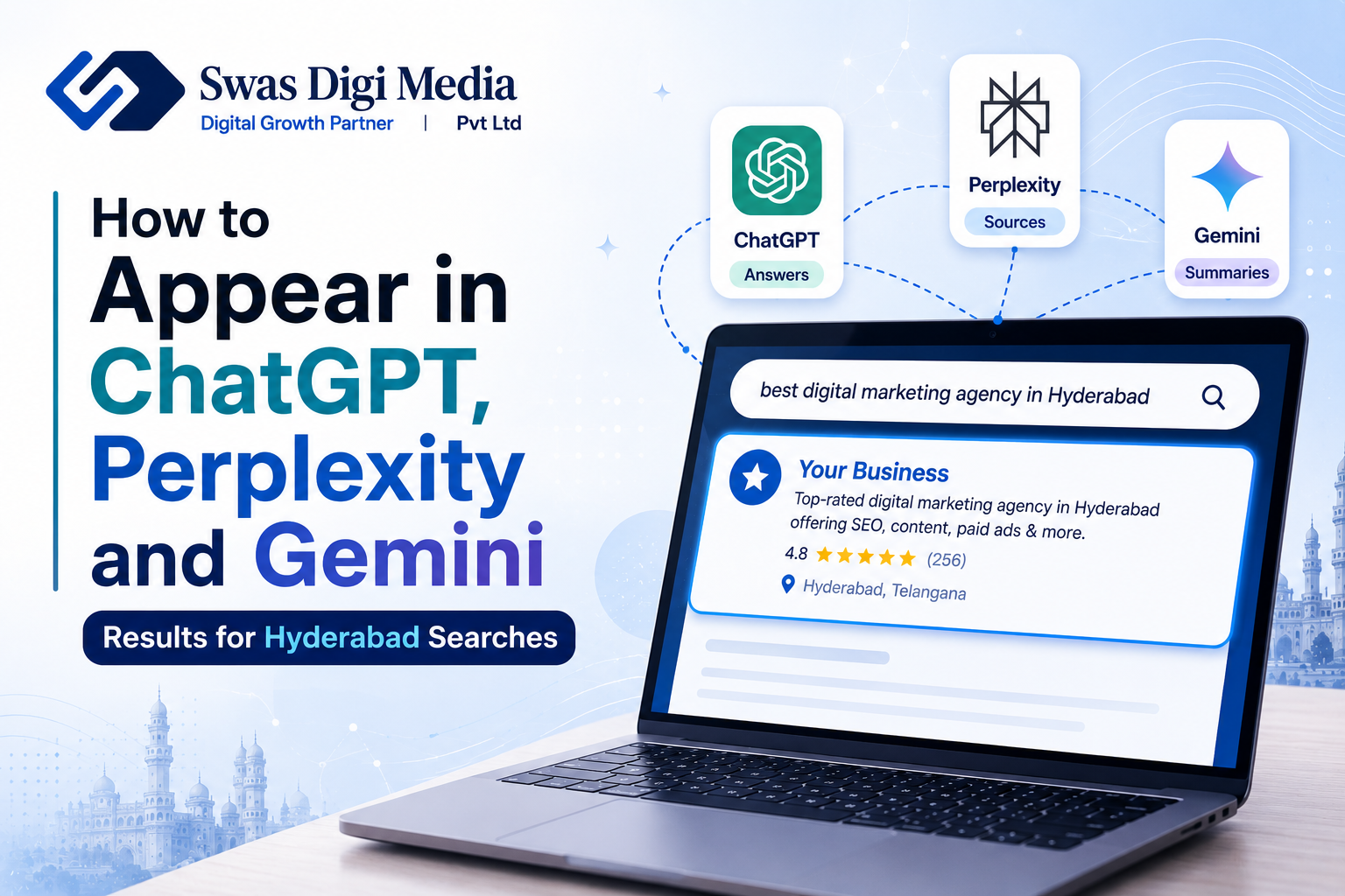 How to appear in ChatGPT, Perplexity and Gemini results for Hyderabad searches